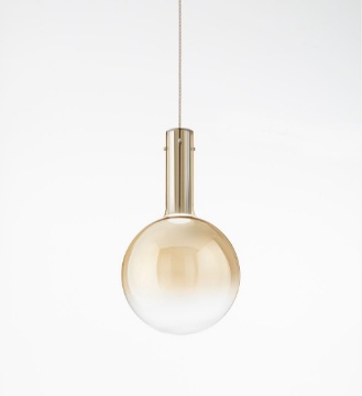 Immagine di Sospensione Ampolla Vetro Ambra 25 cm Led 3000k Perenz