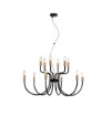 Immagine di Lampadario Salone Neoclassico Nero Oro Axel 12 Luci Bonetti