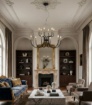 Immagine di Lampadario Salone Neoclassico Nero Oro Axel 12 Luci Bonetti