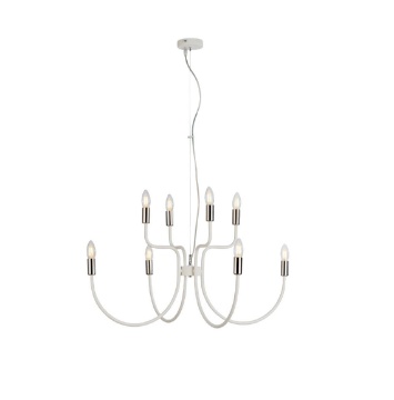 Immagine di Lampadario Salone Contemporaneo Bianco 8 Luci Axel Bonetti