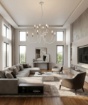Immagine di Lampadario Bianco Per Salone Contemporaneo Axel 12 Luci Bonetti