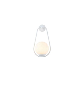 Immagine di Lampada Ovale Da Parete Con Sfera Vetro Bianco Afrodite Bonetti