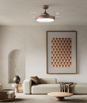 JIINOO Ventilatore da Soffitto con Luce LED e Telecomando,Silenzioso