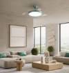 Immagine di Ventilatore da Soffitto Pale a Scomparsa Con Luce Led CCT Telecomando Myra Perenz