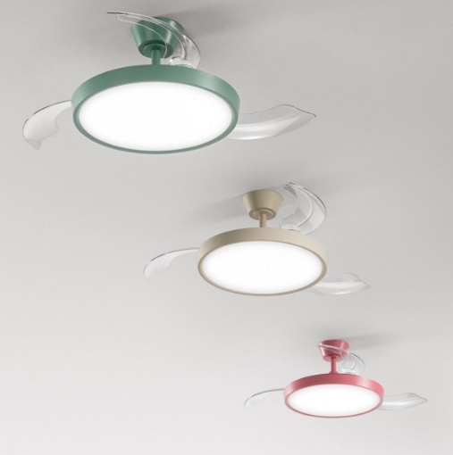 Immagine di Ventilatore da Soffitto Pale a Scomparsa Con Luce Led CCT Telecomando Myra Perenz