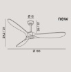 Immagine di Ventilatore da Soffitto Pale Legno Chiaro 20mq Runa Perenz