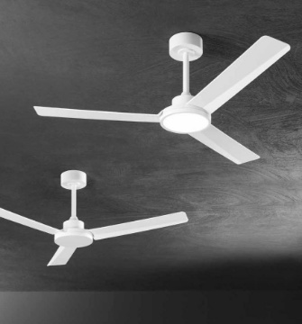 Immagine di Ventilatore Bianco da Soffitto 3 Pale con Kit Luce Rimovibile Vento Perenz
