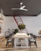 Immagine di Ventilatore Bianco da Soffitto 3 Pale con Kit Luce Rimovibile Vento Perenz
