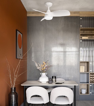 Immagine di Ventilatore a Soffitto Bianco 13mq con Luce Telecomando Milo Perenz