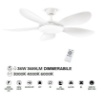 Immagine di Ventilatore a Pale Bianco 6 Velocità con Luce Led Telecomando 20mq Smarti Perenz