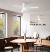 Immagine di Ventilatore Tre Pale Legno Bianco Noce 23mq con Luce Telecomando Antares Perenz