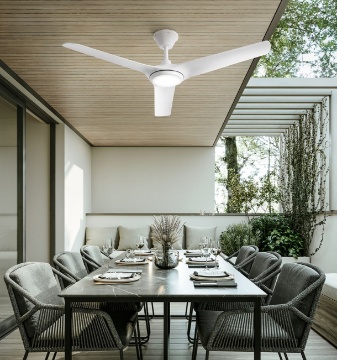 Immagine di Ventilatore da Soffitto Bianco 25mw con Telecomando Luce Led Nova Perenz