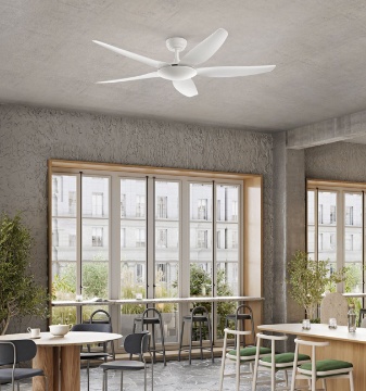 Immagine di Ventilatore Moderno 5 Pale da Soffitto >20mq Wind Bianco Perenz