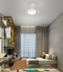 Immagine di Ventilatore Compatto Da Soffitto Pale A Scomparsa Luce Led Mini Open Perenz