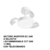 Immagine di Ventilatore Compatto Da Soffitto Pale A Scomparsa Luce Led Mini Open Perenz