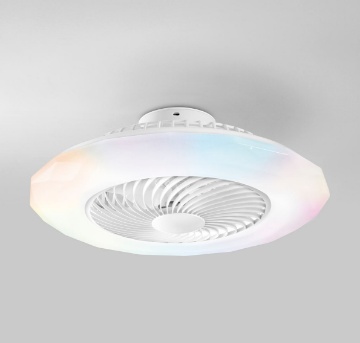 Immagine di Plafoniera Con Ventilatore 6 Velocità Luce Led Dimmerabile Wifi Skyron Intec