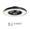 Immagine di Ventilatore Nero da Soffitto Con Luce Regolabile Telecomando Speaker Garbin Intec