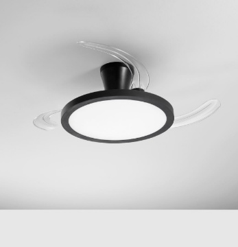 Immagine di Ventilatore 3 Pale a Scomparsa Nero Luce Dimmerabile CCT Telecomando Condor Intec
