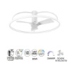 Immagine di Plafoniera con Ventilatore Soffitto Luce Led Telecomando Magnus Bianco Intec