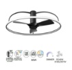 Immagine di Plafoniera Led Ventilatore Magnus Nero Regolabile con Telecomando Intec