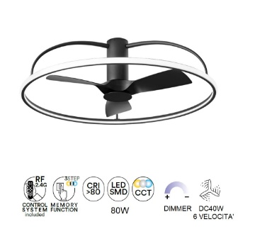 Moderno Ventilatore da Soffitto con Luce Led Dimmerabile Silenzioso Lampadario Ventilatore con Telecomando Camera da Letto Plafoniera con Ventilatore da Soffitto Reversibile 6 Velocità-C