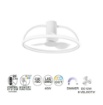 Immagine di Plafoniera da Soffitto Con Ventilatore Hadley Bianco Led CCT Telecomando Intec