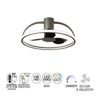 Lampadario Con Ventilatore A Soffitto Led 65 Cm – Telecomando, Dimmerabile, Reversibile, 6 Velocità, Bianco - 4
