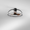 Immagine di Ventilatore da Soffitto Nero Pale Effetto Legno Led Dimmerabile 40w Hadley Intec