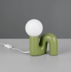 Immagine di Lumetto Comodino Ceramica Serpente Verde Sfera Vetro Quinn Trio