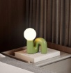 Immagine di Lumetto Comodino Ceramica Serpente Verde Sfera Vetro Quinn Trio