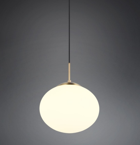 Immagine di Sospensione Ottone Boccia Vetro 30 cm Fomento Trio