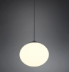 Immagine di Sospensione Moderna Boccia Vetro Bianco 30 cm Fomento Nero Trio