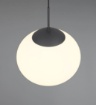 Immagine di Sospensione Moderna Boccia Vetro Bianco 30 cm Fomento Nero Trio