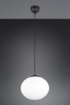 Immagine di Sospensione Moderna Boccia Vetro Bianco 30 cm Fomento Nero Trio