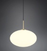 Immagine di Lampadario Fomento Ottone Con Boccia Vetro Bianco 40cm Trio