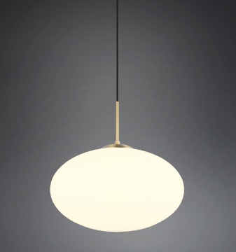 Immagine di Lampadario Fomento Ottone Con Boccia Vetro Bianco 40cm Trio