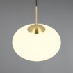 Immagine di Lampadario Fomento Ottone Con Boccia Vetro Bianco 40cm Trio