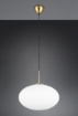 Immagine di Lampadario Fomento Ottone Con Boccia Vetro Bianco 40cm Trio