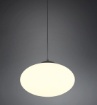Immagine di Lampadario Nero Boccia Bianca Vetro 40 cm Fomento Trio