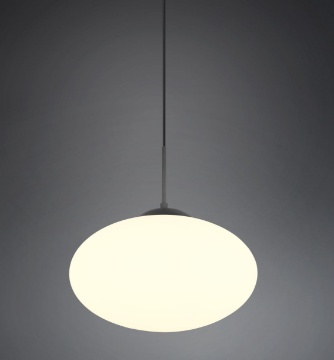 Immagine di Lampadario Nero Boccia Bianca Vetro 40 cm Fomento Trio