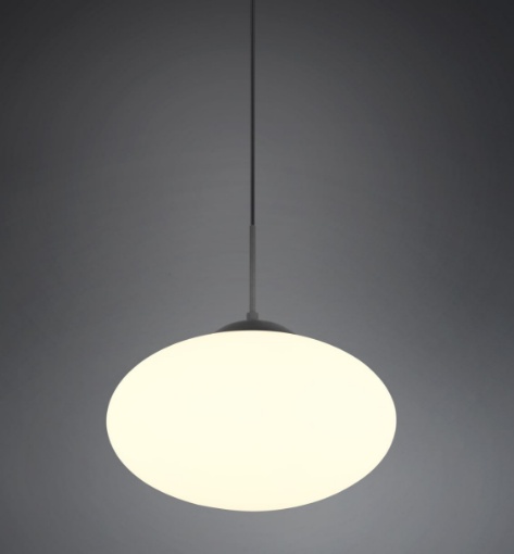 Immagine di Lampadario Nero Boccia Bianca Vetro 40 cm Fomento Trio