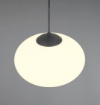 Immagine di Lampadario Nero Boccia Bianca Vetro 40 cm Fomento Trio