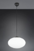Immagine di Lampadario Nero Boccia Bianca Vetro 40 cm Fomento Trio