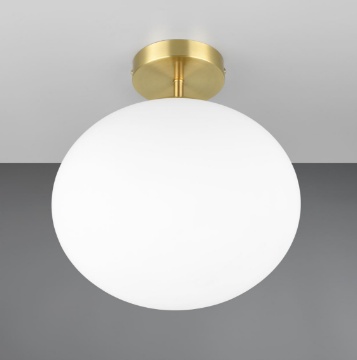 Immagine di Plafoniera Ottone Boccia Vetro 30 cm Fomento Trio