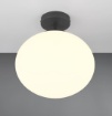 Immagine di Plafoniera Moderna Vetro Bianco 30 cm Fomento Nero Trio