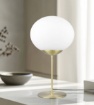 Immagine di Lampada da Tavolo Ottone 52 cm Vetro Bianco Fomento Trio