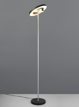 Immagine di Piantana Moderna Nichel Disco Orientabile Led CCT 160 cm Guano Trio