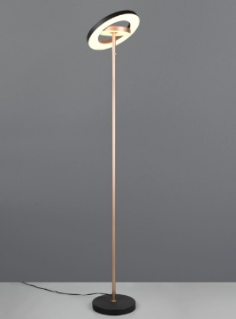 Immagine di Piantana Guano Nero Moka 160cm Disco Led Girevole Led CCT Dimmer 160 cm Trio
