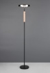 Immagine di Piantana Led Nero Legno Vetro Fume Touch Dimmer Trio Celeste