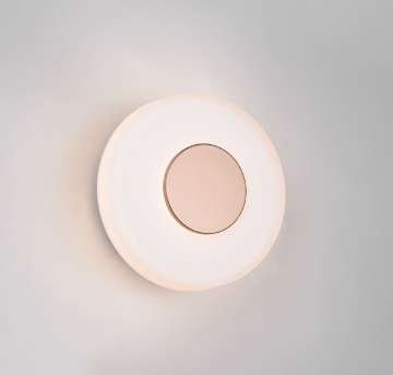 Immagine di Applique Rotonda Vetro Bianco Led 3000k Dimmerabile Celeste Trio